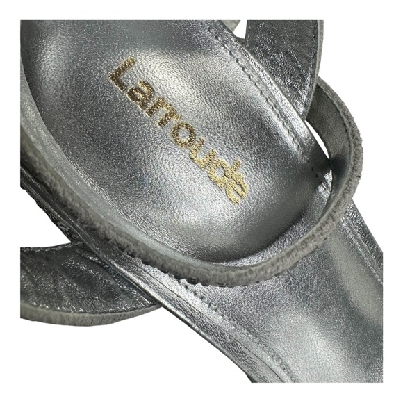 Larroude Dolly Silver Crystal Platform Sandal Heels. Sz: 9.5 - Picture 10 of 11